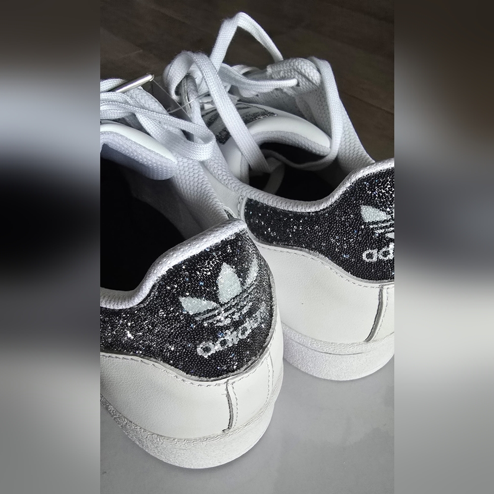 NIB - adidas Superstar Swarovski White Black dust bag Included Size 6.5 Womens - Picture 5 of 10